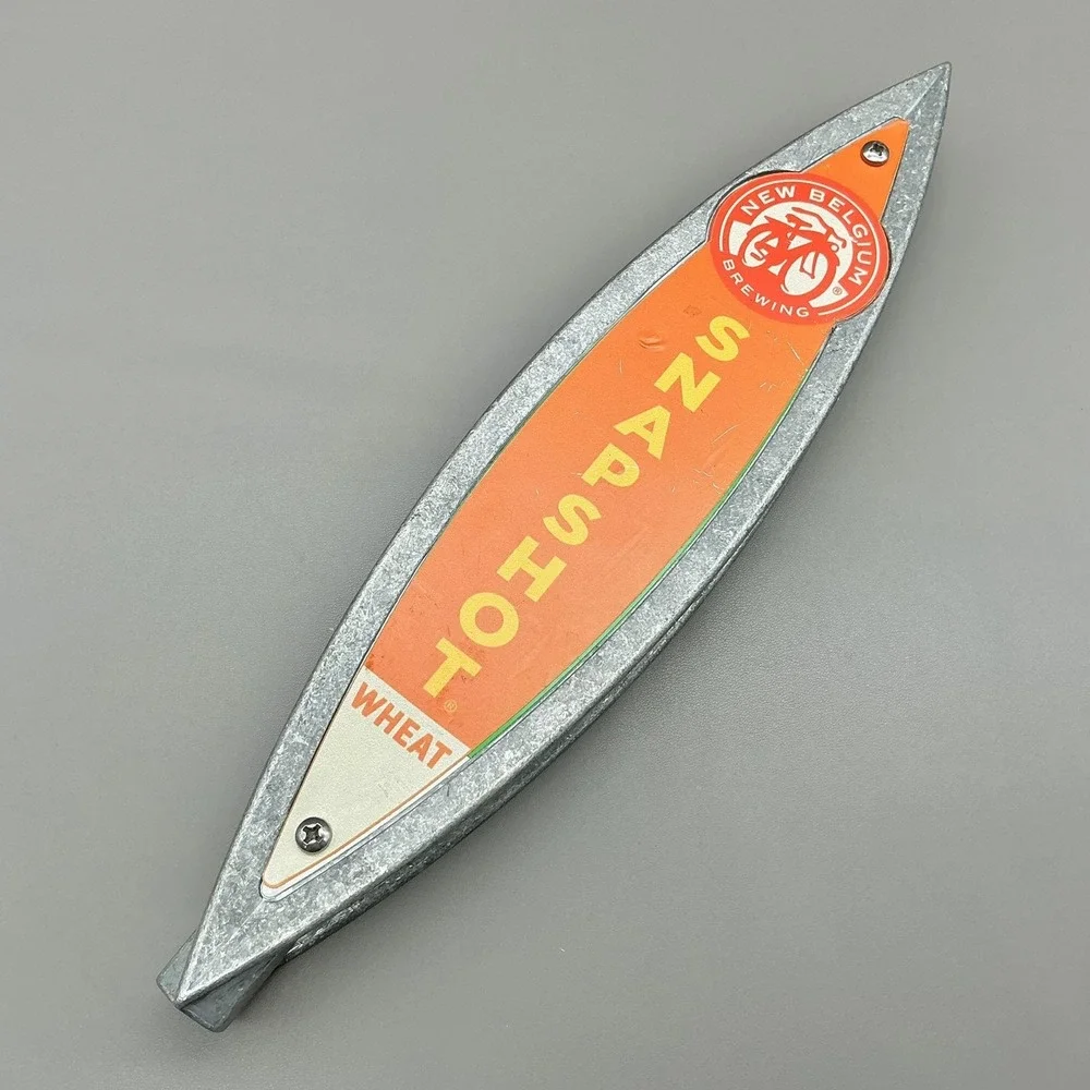 New Belgium Snapshot Wheat Beer Tap Handle Metal Orange Bar Advertising